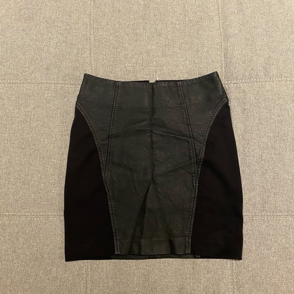 Faux leather skirt